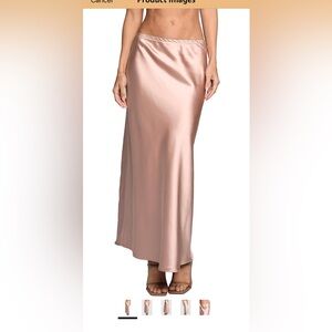 Sans Souci champagne satin A-Line Skirt